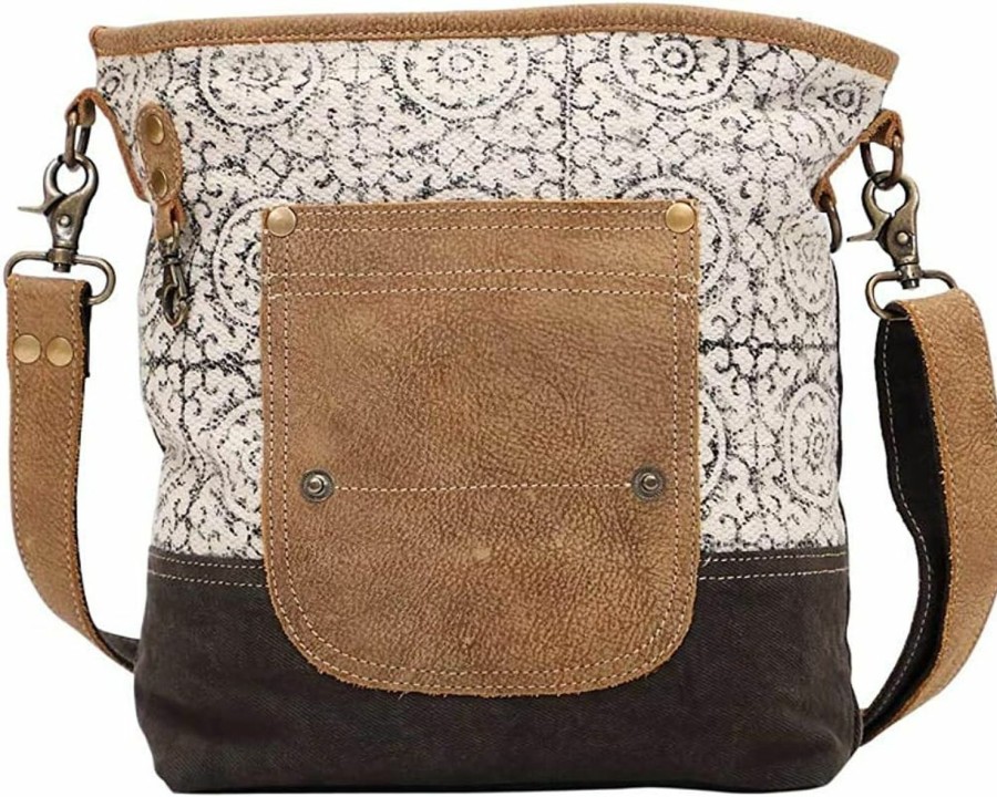 Myra Bag Myra Bag Pivot Upcycled Canvas & Leather Shoulder Bag S-1445 Shoulder Handbags