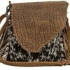 Myra Bag Myra Bag Brown Dapples Conceal Carry Fringe Crossbody Bag S-3963 Shoulder Handbags