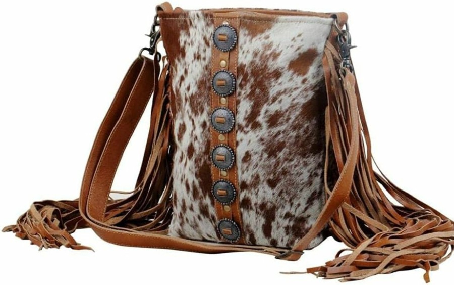 Myra Bag Myra Bag Female Flouncy Cowhide Bag Upcycled Cowhide & Leather S-2850 Shoulder Handbags