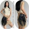 FONETTOS Fonettos Y2K Punk Fringe Bag Novelty Tassel Gothic Western Crossbody Purse Women Sourpuss Shoulder Rockstar Halloween Shoulder Handbags