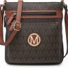 MARCO M KELLY Marco M Kelly Crossbody Bags Purses For Women Trendy Multi Pockets Monogram Zip Shoulder Bags Ladies Pu Leather Handbag Shoulder Handbags