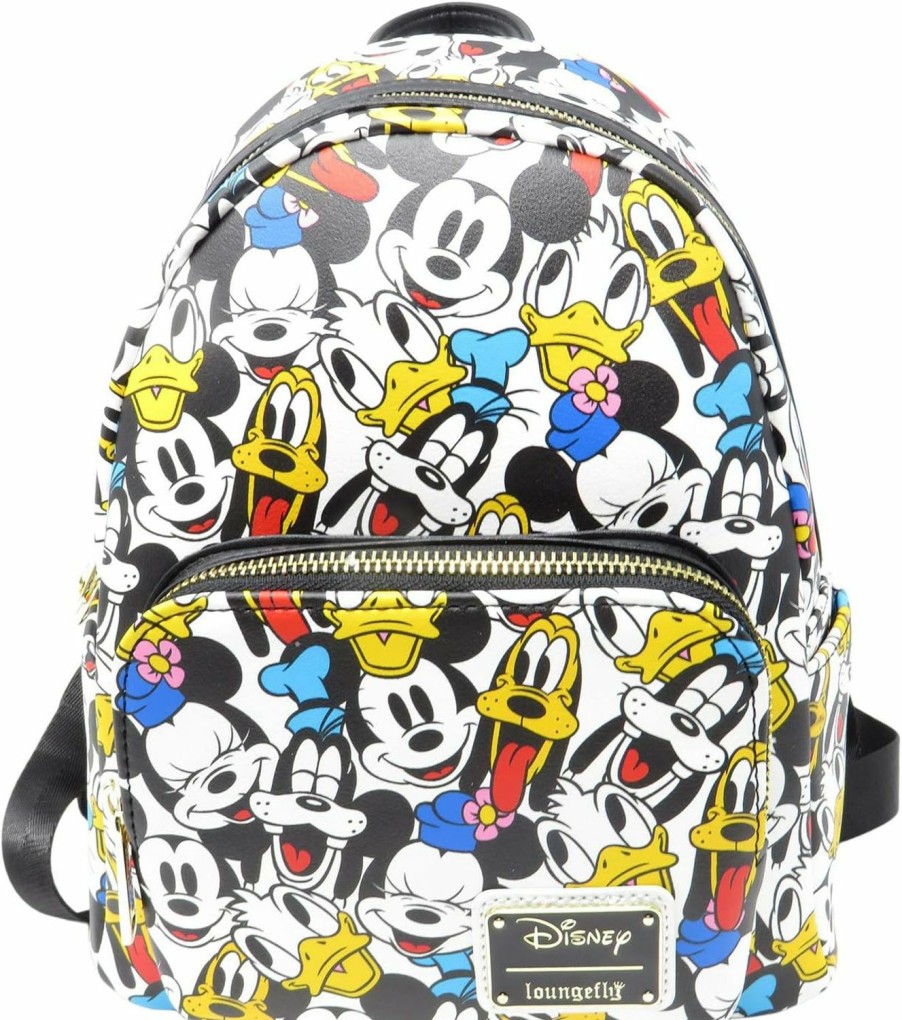 Loungefly Loungefly Disney The Fab 5 Mickey Minnie Allover Print Double Strap Shoulder Bag Purse Shoulder Handbags