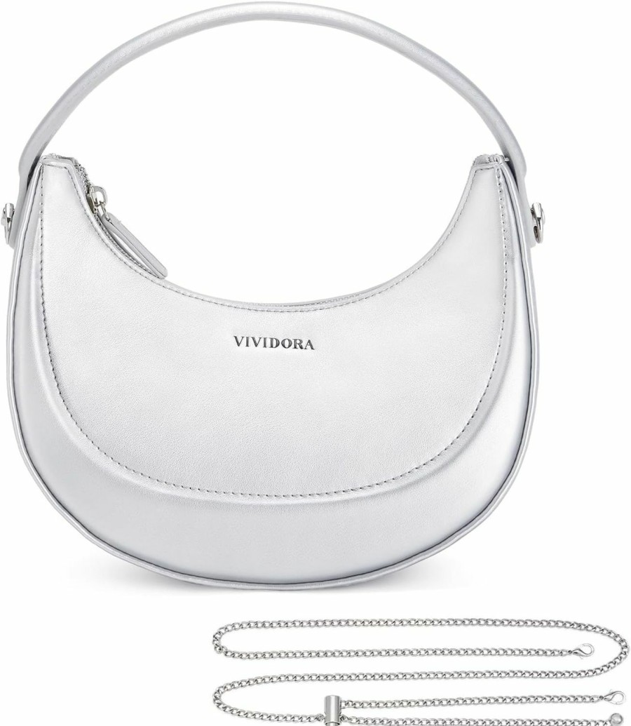 Vividora Vividora Small Handbag For Women, Trendy Crescent Shoulder Bag Top Handle Bag Fashion Clutch Purse With Zip Shoulder Handbags