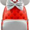 Loungefly Loungefly Disney Minnie Mouse Red And Silver Womens Double Strap Shoulder Bag Purse Shoulder Handbags