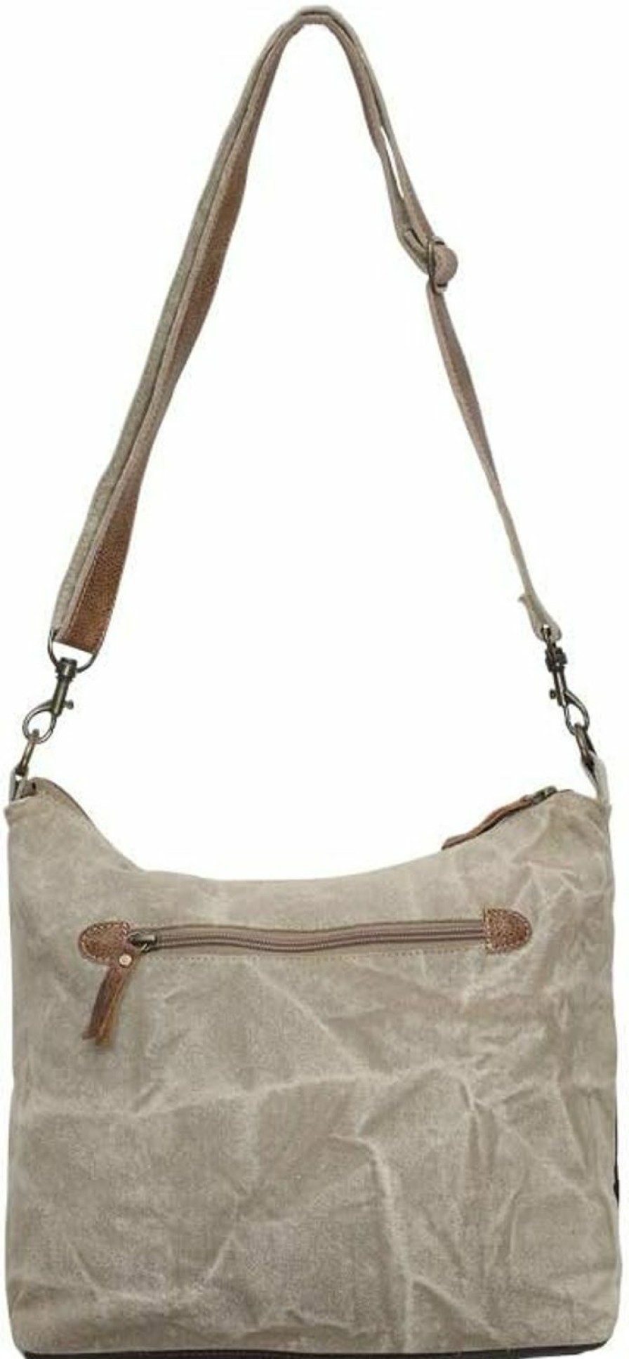 Myra Bag Myra Bags Double Zip Upcycled Canvas Shoulder Bag S-0904 Shoulder Handbags