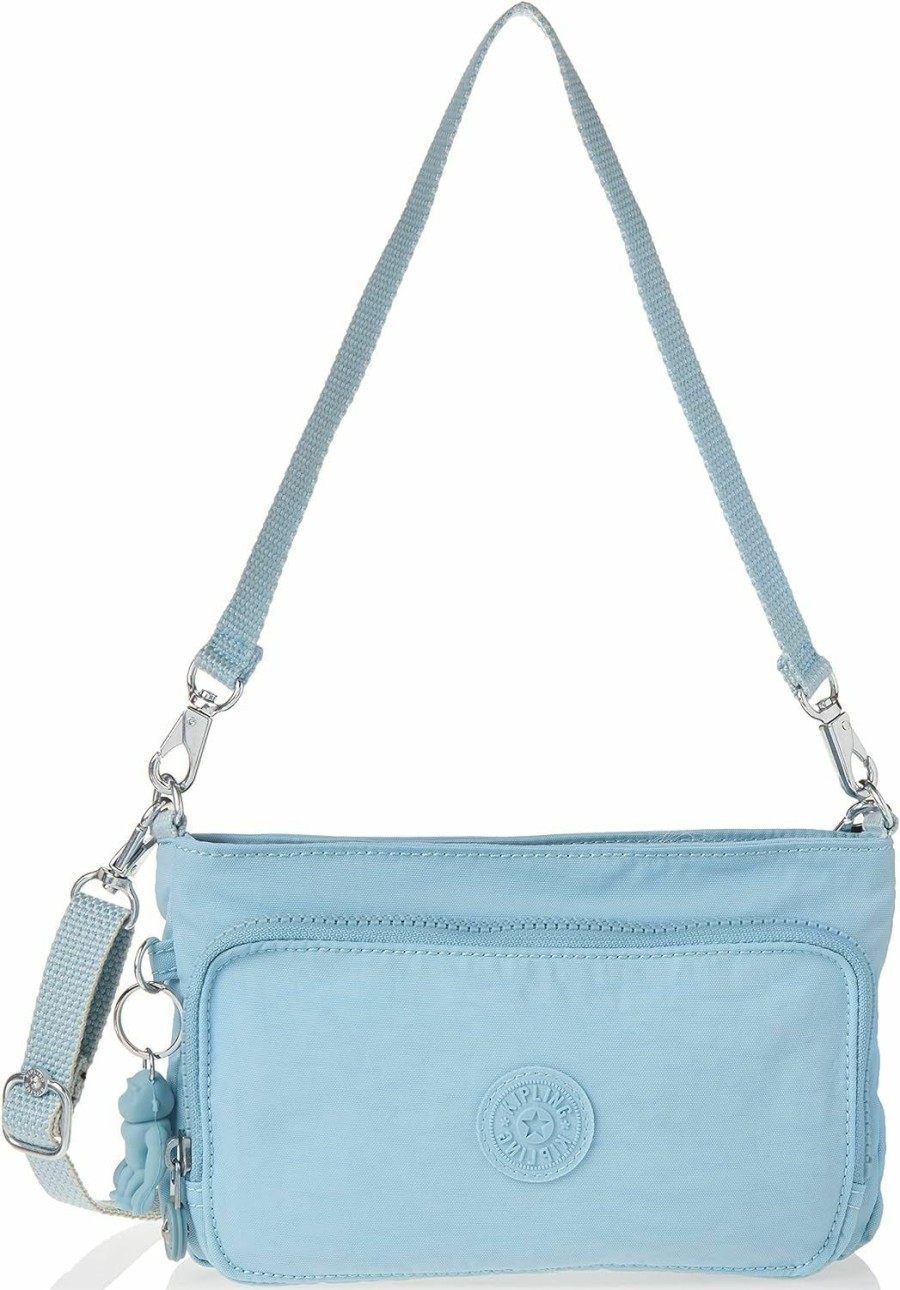 Kipling Kipling Womens Women'S Myrte Crossbody Handbag, Convertible Metallic Purse, Nylon Clutch Waist Handbag, Blue Bleu 2, 9.5 L X 5.75 H X 1.75 D Us Shoulder Handbags