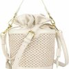 Goclothod Goclothod Small Drawstring Shoulder Bag Straw Weave Handbag Summer Beach Purse Shoulder Handbags