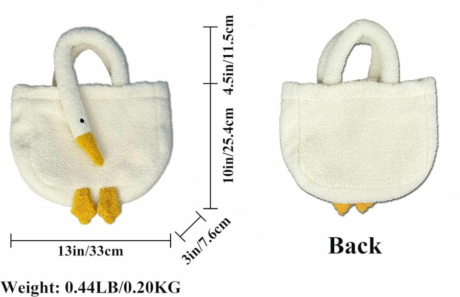 XACKWUERO Xackwuero Women Cute Plush Goose Bag Funny Novelty Goose Purse Tote Handbag Shoulder Shopper Bag Shoulder Handbags