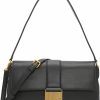 DKNY Dkny Brynn Flap Demi Shoulder Bag, Black/Gold Shoulder Handbags