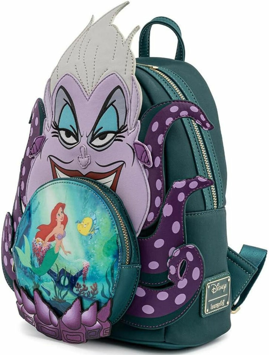 Loungefly Loungefly Disney Villains Scene Ursula Crystal Ball Womens Double Strap Shoulder Bag Purse, One Size Shoulder Handbags