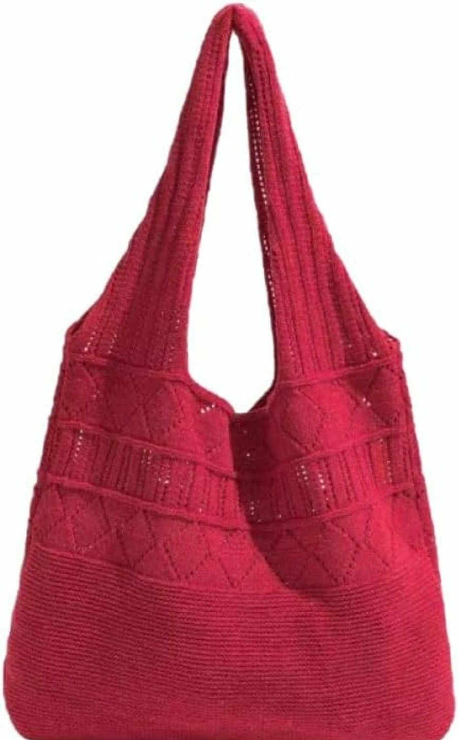 MIKOPNLIW Hollow Women Crochet Beach Tote Bag,Woven Shoulder Bag, Knitted Handbags Purse Summer Vacation Crossbody Bags Shoulder Handbags