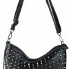 Zzfab Zzfab Skull Studded Cross Body Shoulder Bag For Women Black Shoulder Handbags