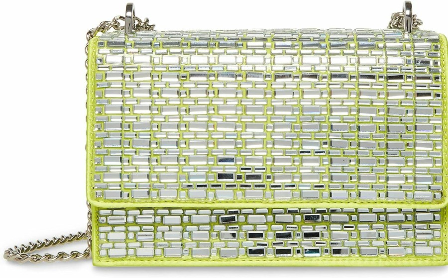 Betsey Johnson Betsey Johnson Shine On Convertible Flap Bag, Citron Shoulder Handbags