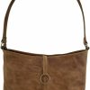 Hide & Drink Hide & Drink, Classic Shoulder Bag Handmade From Full Grain Leather & Plaid Cotton - Bourbon Brown Shoulder Handbags