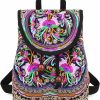 MAZEXY Mazexy Embroidered Backpack Purse For Women, Boho Elegance Vintage Ethnic Floral Shoulder Handbag (Blue) Shoulder Handbags