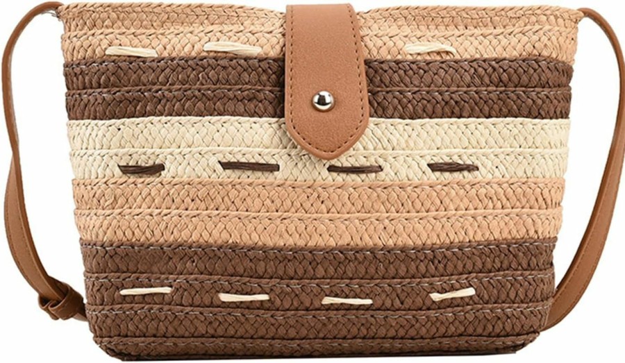 OWGSEE Owgsee Straw Crossbody Bags For Women, Summer Straw Purse And Handbags Hand Woven Shoulder Clutch Bag For Vacation Shoulder Handbags