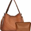 OlyPegic Woven Bag For Women, Woven Tote Bag Vegan Leather Retro Handbag, Handmade Summer Beach Bag Large Capacity Shoulder Bags Shoulder Handbags