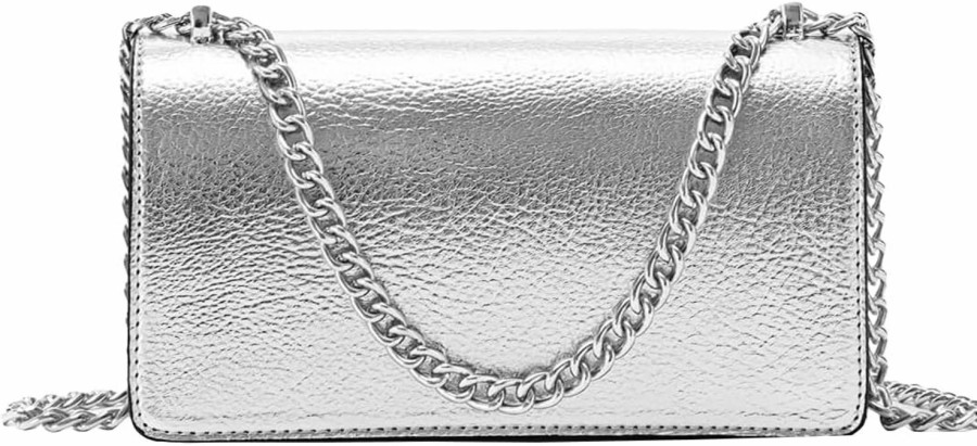 GORGLITTER Gorglitter Women'S Metallic Shoulder Bag Y2K Flap Crossbody Bags Shoulder Handbags