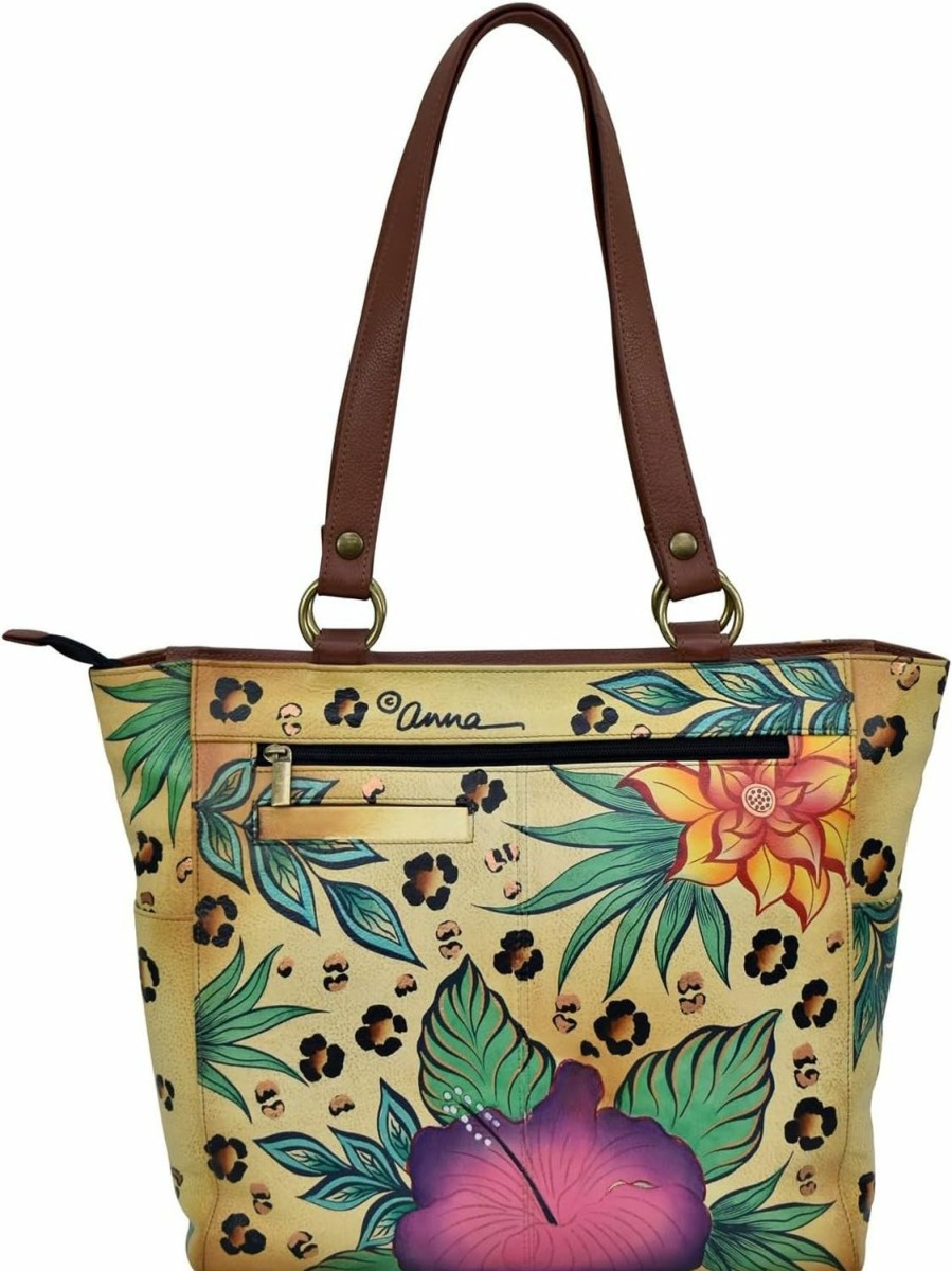 Anna by Anuschka Anna By Anuschka Women'S Hand Painted Genuine Leather Large Shoulder Tote Shoulder Handbags