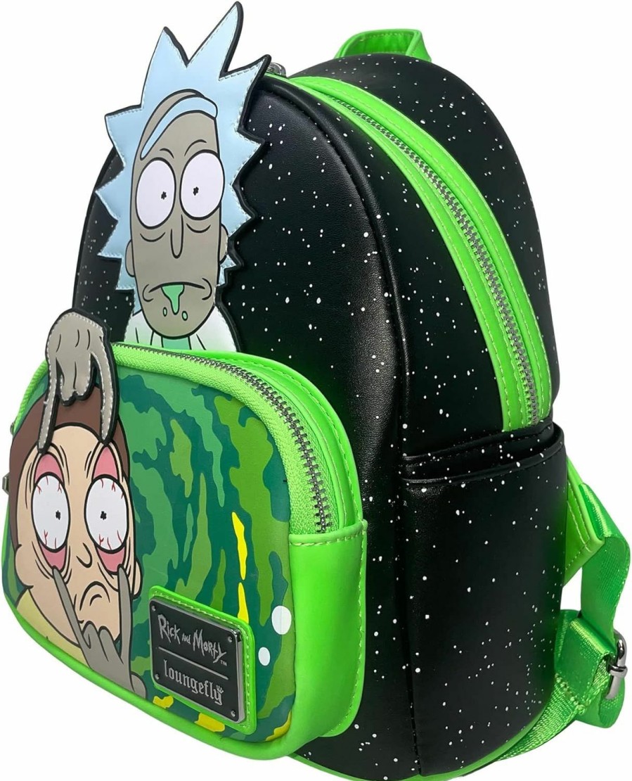 Loungefly Loungefly Rick And Morty Glow In The Dark Womens Double Strap Shoulder Bag Purse Shoulder Handbags