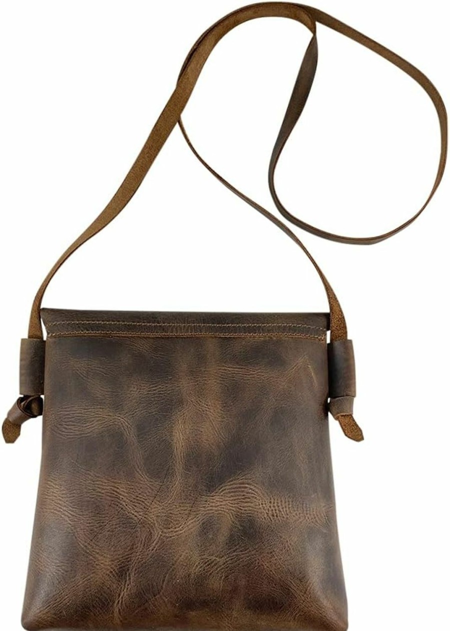 Hide & Drink Hide & Drink, Vertical Shoulder Bag, Squared Bag With Adjustable Shoulder Strap, Crossbody Bag, Messenger Bag, Full Grain Leather, Handmade, Bourbon Brown Shoulder Handbags