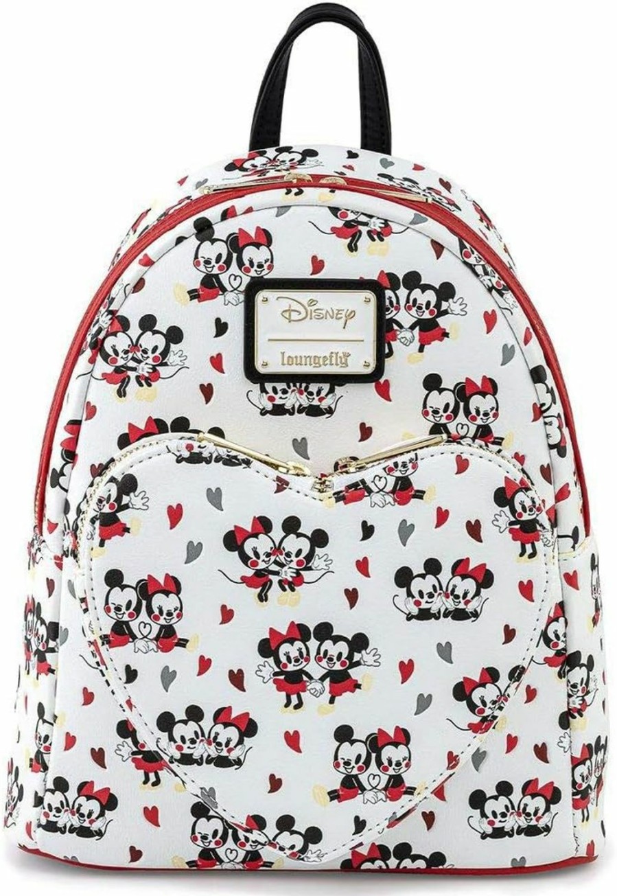 Loungefly Loungefly Disney Mickey And Minnie Mouse Love Aop Womens Double Strap Shoulder Bag Purse Shoulder Handbags