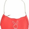 Concept One Concept One Playboy Shoulder Bag, Women'S Purse Handbag With Rhinestone Carry Strap And Bunny Logo Shoulder Handbags