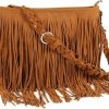 Fecialy Fecialy Faux Suede Fringe Crossbody Bags For Women Western Hippie Shoulder Bag Messenger Bag Sling Bag Shoulder Handbags