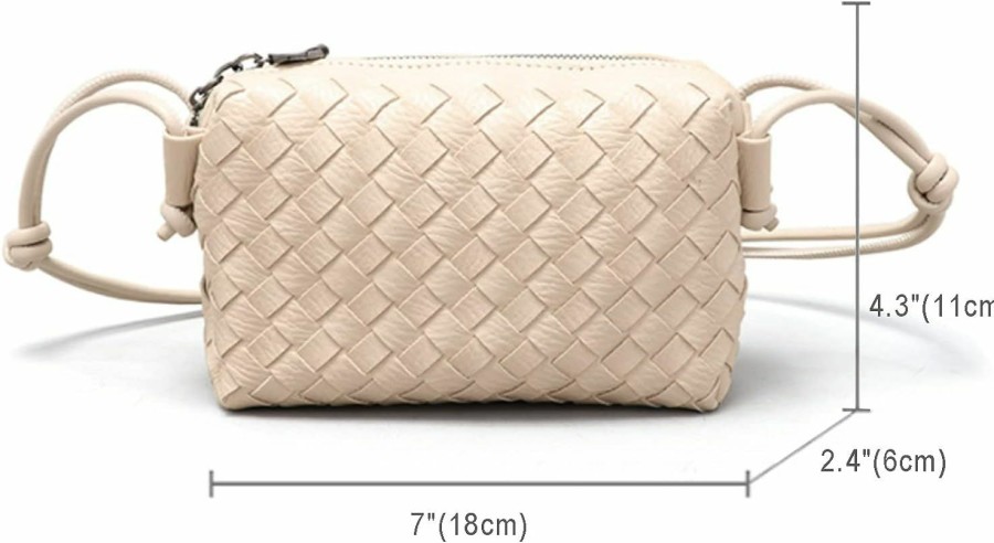 mothgel Hand Woven Crossbody Bags For Women, Padded Cassette Pu Leather Small Square Bag, Trend Shoulder Bag Purse Hand Bag Shoulder Handbags