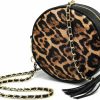 HOXIS Hoxis Women Round Crossbody Bag Tassel Circle Purse Chain Shoulder Handbag Clutch Wristlet Shoulder Handbags