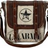 Myra Bag Myra Bag Shoulder Bag For Women - Western Upcycled Canvas And Leather Crossbody Bag Shoulder Handbags