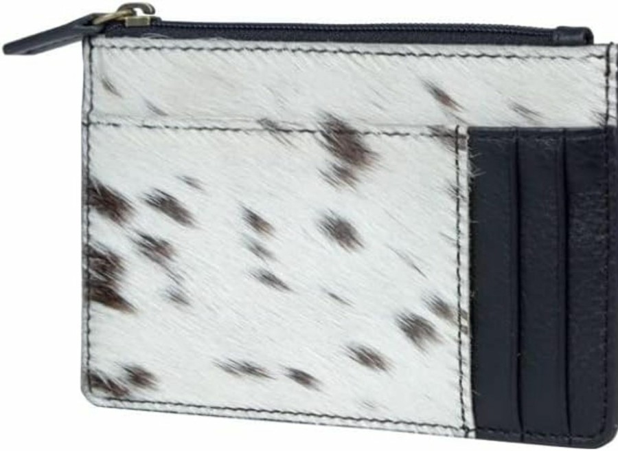 Myra Bag Myra Bag Broadway Women'S Wallet - Black And White Cowhide Hairon And Leather Wallets For Women, Credit Card Holder For Women, Small Wallet For Women, Compact Wallet For Woman Shoulder Handbags