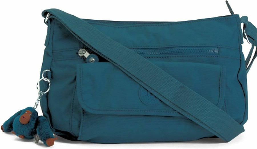 Kipling Kipling Women'S Syro Crossbody Shoulder Bag Medium Night Teal Tonal Shoulder Handbags