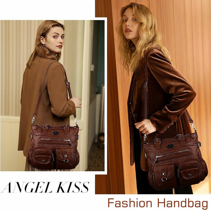 Angel Kiss Angelkiss Purses And Handbag For Women Soft Leather Hobo Bags Satchel Shoulder Bags Ladies Tote Crossbody Bag Shoulder Handbags