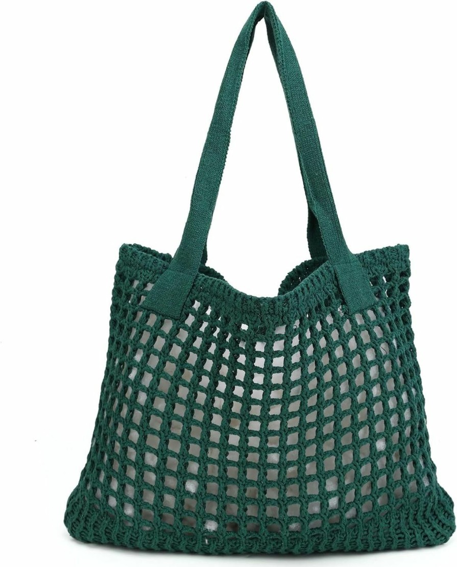 ENBEI Enbei Womens Large Beach Tote Bags Shoulder Handbags Knit Bag Tote Bag Aesthetic For Beach Crocheted Tote Cute Tote Bags Shoulder Handbags