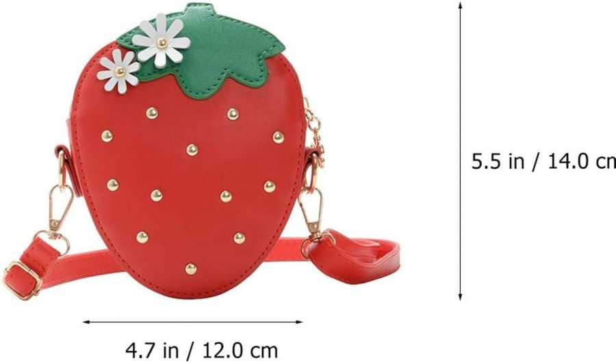 Amosfun Amosfun Strawberry Shape Shoulder Mini Bag Novelty Cute Handbag Clutch Fruit Shaped Wallet Strawberry Coin Purse Crossbody Bag For Women Girl Shoulder Handbags