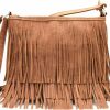 WESTERN ORIGIN Western Cowgirl Fashion Style Leather Fringe Crossbody Handbags Women Purse Country Everyday Shoulder Bag Shoulder Handbags