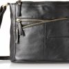 Bueno of California Bueno Of California Gal Antique Leather Triple Compartment Shoulder Bag, Black Shoulder Handbags