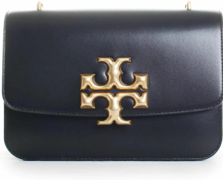 Tory Burch Tory Burch Women'S Black Leather Eleanor Convertible Shoulder Handbag Shoulder Handbags