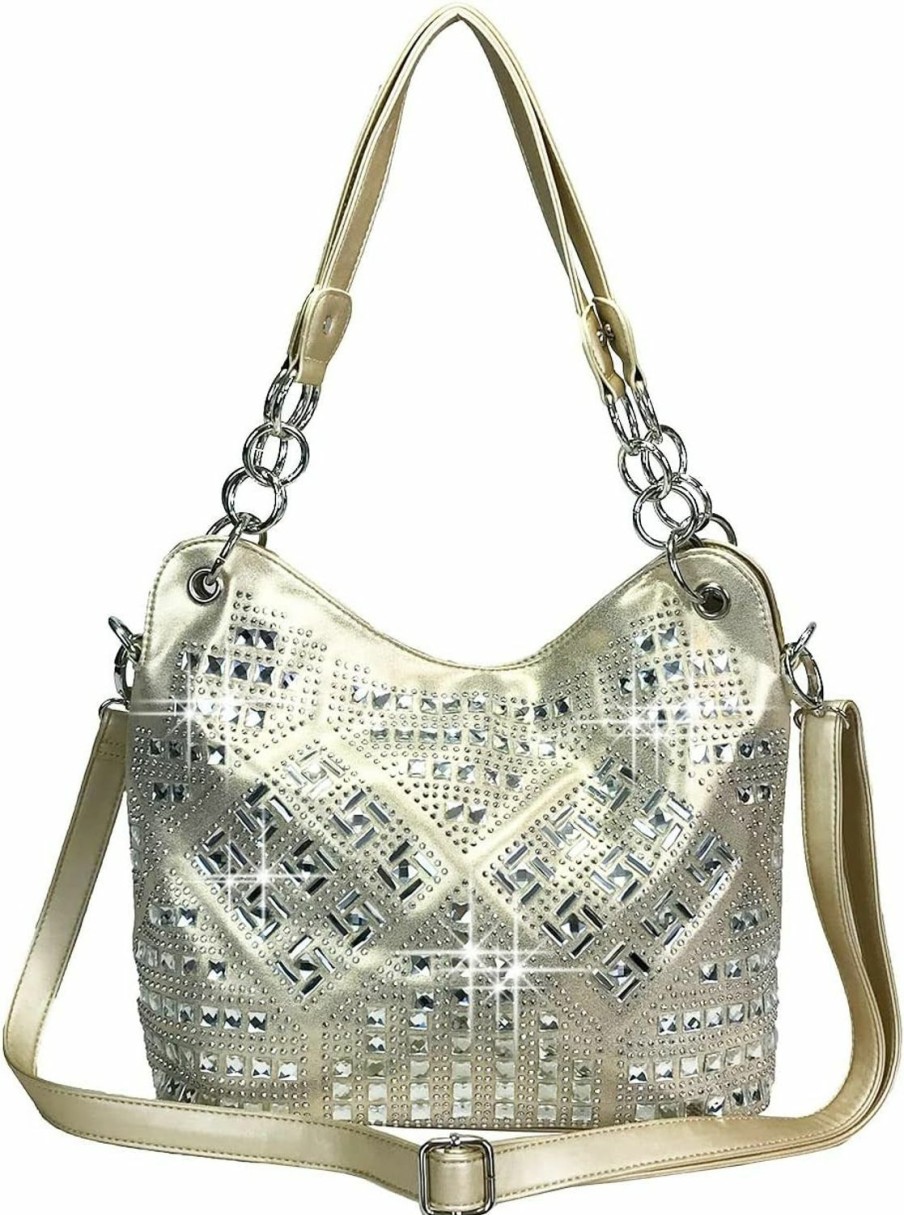 Zzfab Zzfab Geometric Gem Sparkle Purse Shoulder Handbags