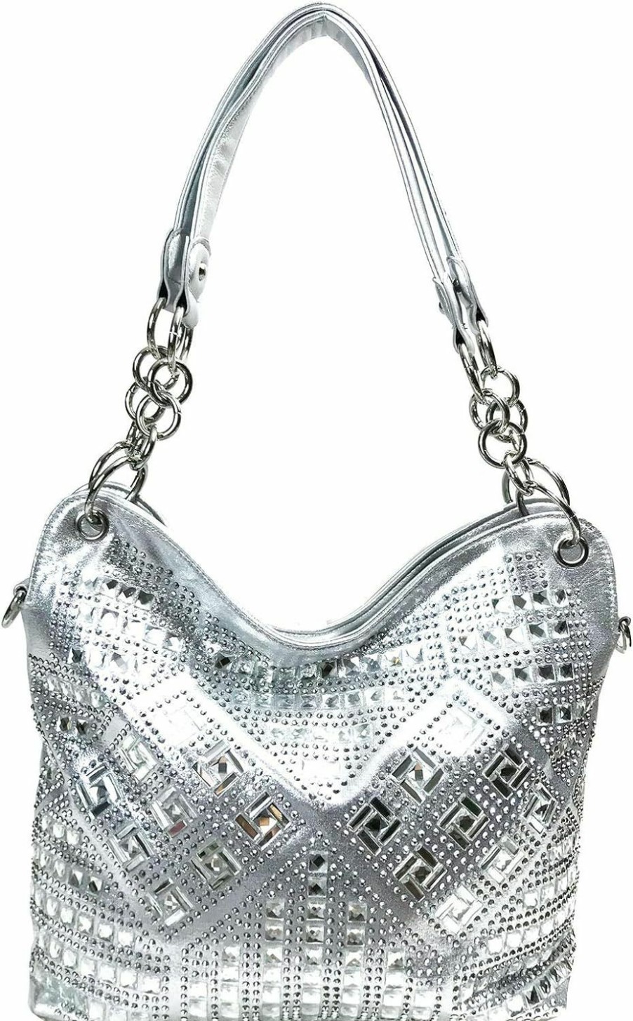 Zzfab Zzfab Geometric Gem Sparkle Purse Shoulder Handbags