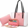 Qiyuer Women Purses Handbags Wallet Sets Shoulder Bags Top Handle Satchel Tote Purse Work Bag Set With Matching Wallet 3Pcs Shoulder Handbags