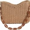 YYW Yyw Small Handmade Straw Crossbody Bag For Women, Natural Summer Beach Shoulder Bag Rattan Crossbody Purse For Women (Coffee Color) Shoulder Handbags