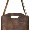 Heather's Heather'S, Shoulder Market Tote Bag Handmade From Full Grain Leather - Durable, Spacious Handbag - Classy, Vintage Style Purse For Everyday Use, Travel & Shopping - Bourbon Brown Shoulder Handbags