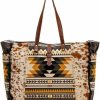 Myra Bag Myra Bag Western Leather Weekender Bag For Women - Cotton & Upcycled Canvas Boho Shoulder Bag Sempire Shoulder Handbags