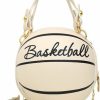 QZUnique Qzunique Basketball Shaped Cross Body Bag Round Handbag Pu Leather Messenger Shoulder Bag Personality Purses For Women Shoulder Handbags