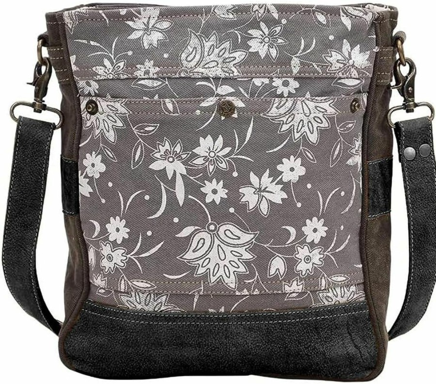 Myra Bag Myra Bag Blossom Print Upcycled Canvas & Leather Shoulder Bag Shoulder Handbags