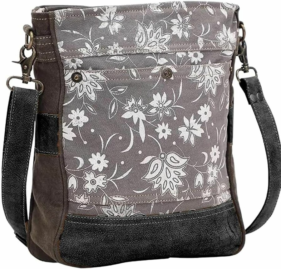 Myra Bag Myra Bag Blossom Print Upcycled Canvas & Leather Shoulder Bag Shoulder Handbags