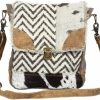 Myra Bag Myra Bag Rug & Patches Upcycled Canvas & Cowhide Shoulder Bag S-1370 Shoulder Handbags