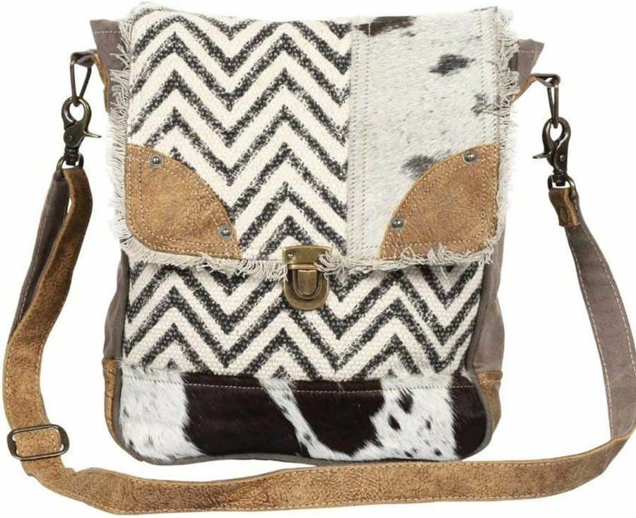 Myra Bag Myra Bag Rug & Patches Upcycled Canvas & Cowhide Shoulder Bag S-1370 Shoulder Handbags